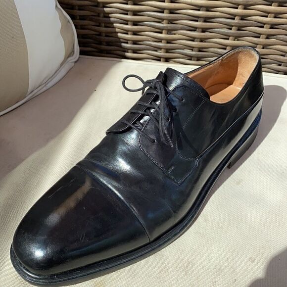 Mezlan Black Cap Toe Shoes, Size 13W